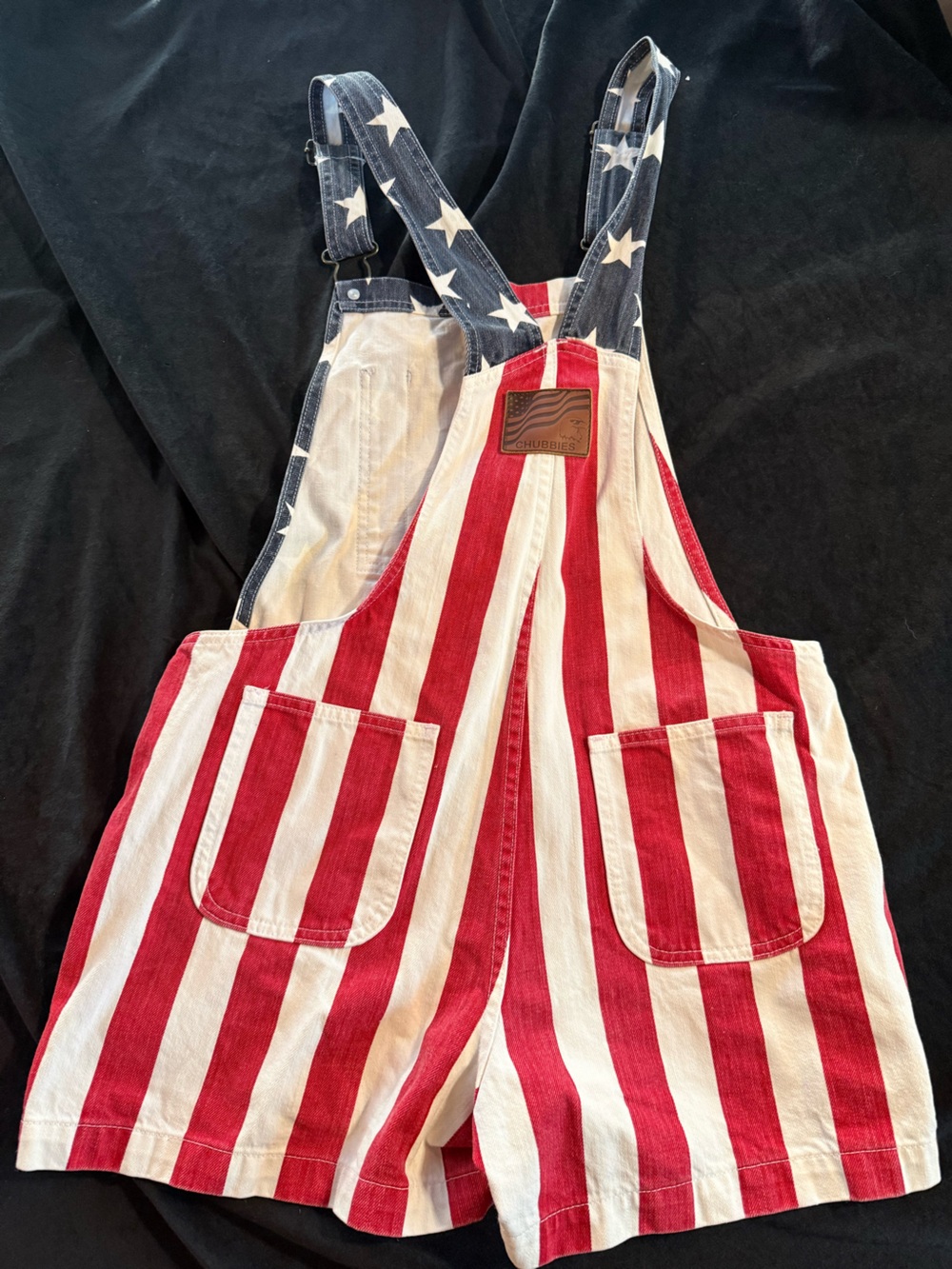 chubbies Red, White & Blue Graphic Pocket Short Overalls - Picture 4 of 5
